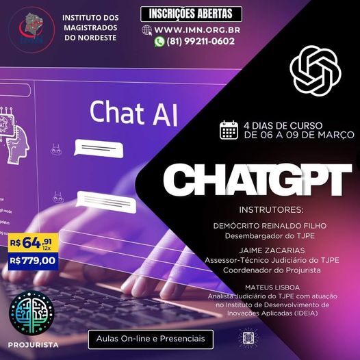 CURSO DE UTILIZAÇÃO E PERSONALIZAÇÃO DO CHATGPT E SISTEMAS DE IA POR ...